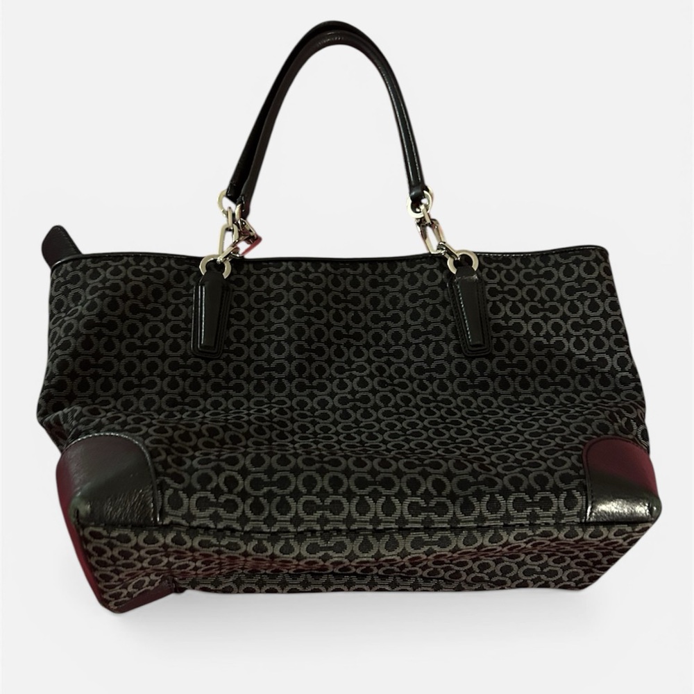 Coach Black and Gray Patterned Tote - Picture 9 of 14